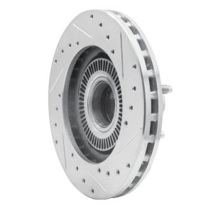 Ford Ranger Brake Rotor (1) - Front Right - R1 Concepts - Drilled & Slotted - Silver - `98-`02